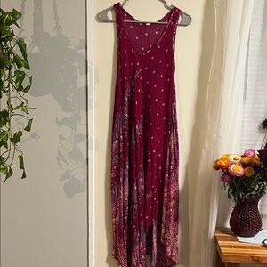Burgundy and Purple Maxi Dress